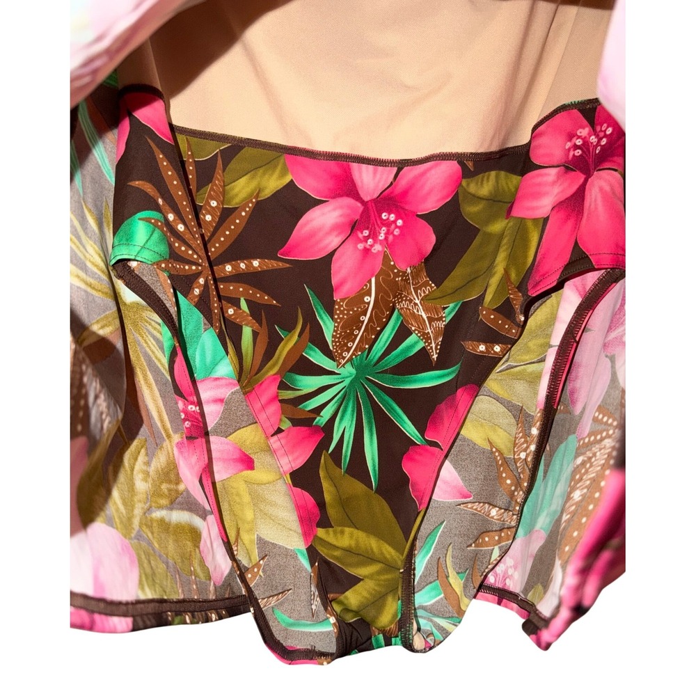 Islander Tropical Floral Swim‎ Dress Size 16 Pink Hawaiian Swimdress - Picture 6 of 11